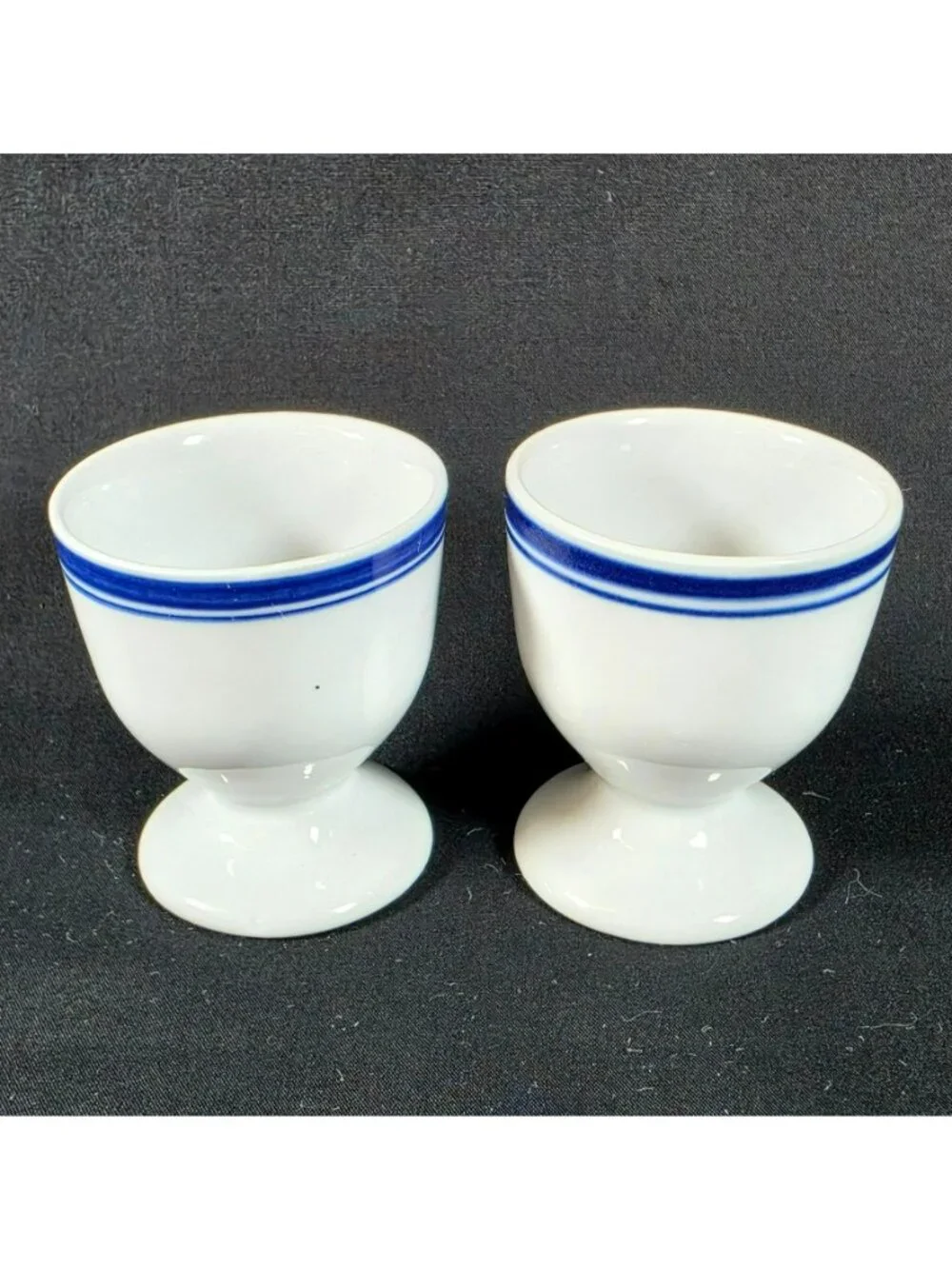 Denver & Rio Grande Railroad Egg Cups Set Of 2 Blue Logo Souvenir Reproduction 2